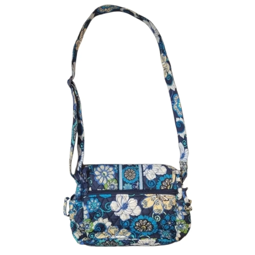 Vera Bradley Mod Floral Blue Crossbody Purse - Picture 2 of 10